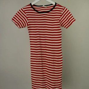 Edith A. Miller Red and White Striped Bodycon Dress